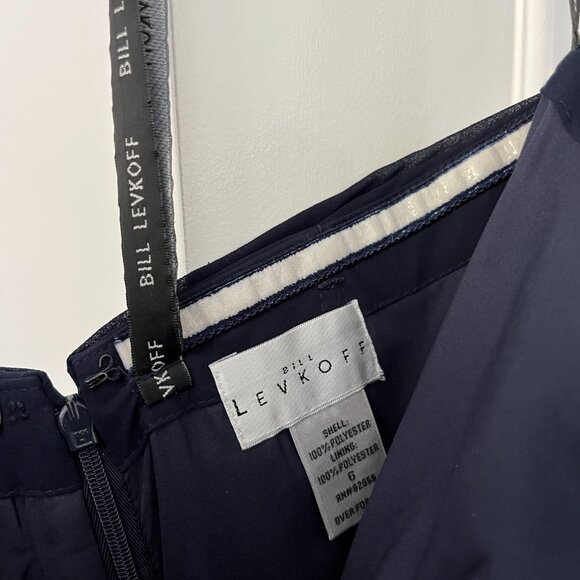 Strapless, Navy -  Bill Levkoff Full Length Dress Size 6 - Picture 2 of 5